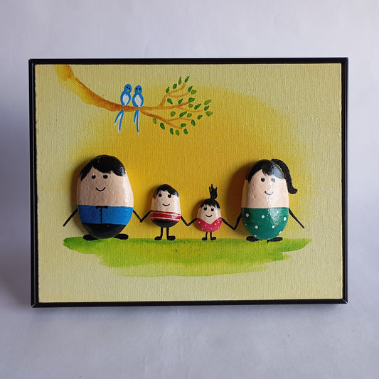 Family (Boy & Girl) Pebbles BIg Art Frame