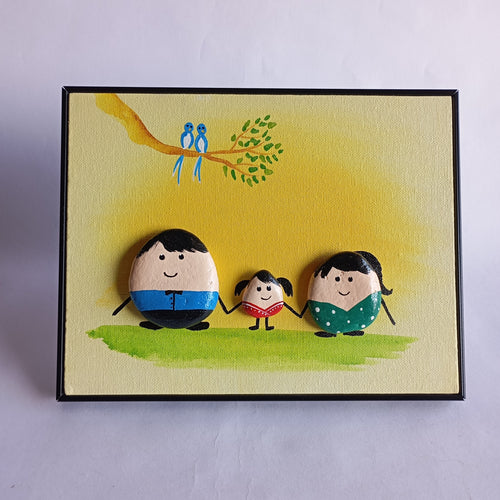 Family (Girl) Pebbles Art Frame | 100% Handcrafted