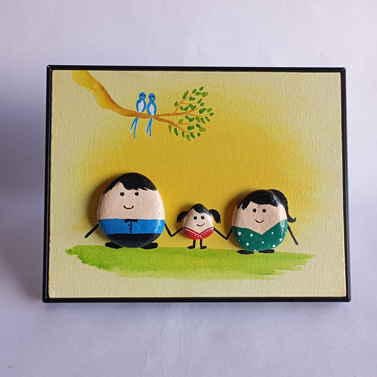 Family (Girl) Pebbles Art Frame