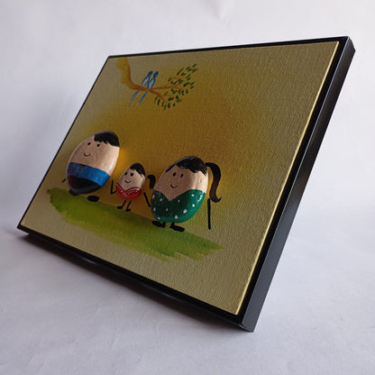 Family (Girl) Pebbles Art Frame | 100% Handcrafted