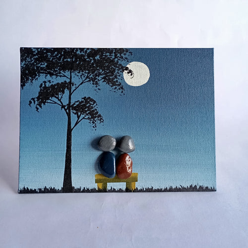 Moonlight Couple in Zula Pebbles Art