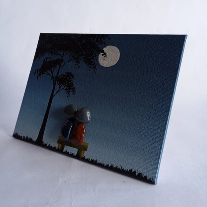 Moonlight Couple in Zula Pebbles Art