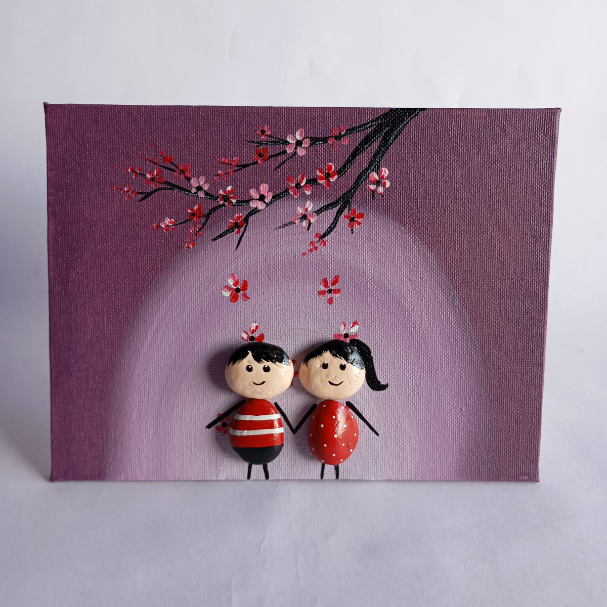 Couple Pebbles Art | 6 × 8 Inches | 100% Handcrafted