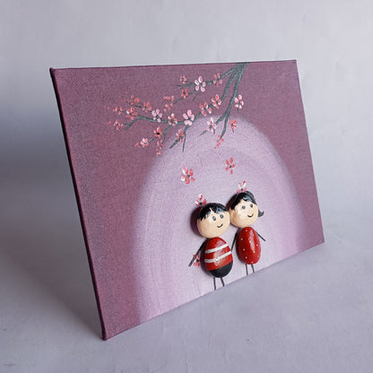 Couple Pebbles Art | 6 × 8 Inches | 100% Handcrafted