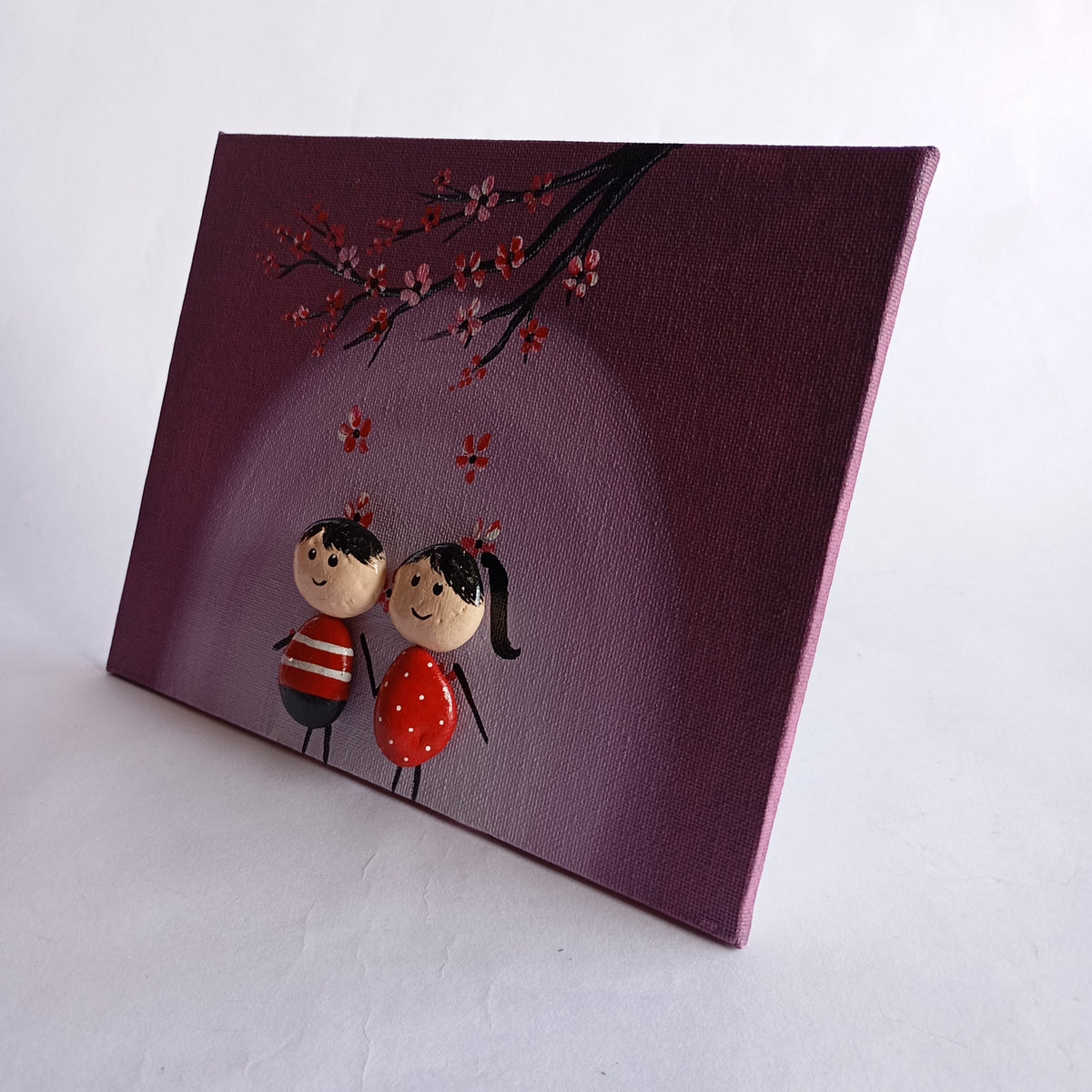 Couple Pebbles Art | 6 × 8 Inches | 100% Handcrafted