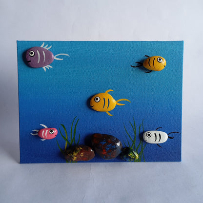 Aquarium Pebbles Art | 6 × 8 Inches | 100% Handcrafted