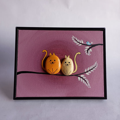 Cat Pebbles Art Frame | 100% Handcrafted