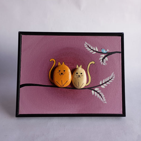 Cat Pebbles Art Frame