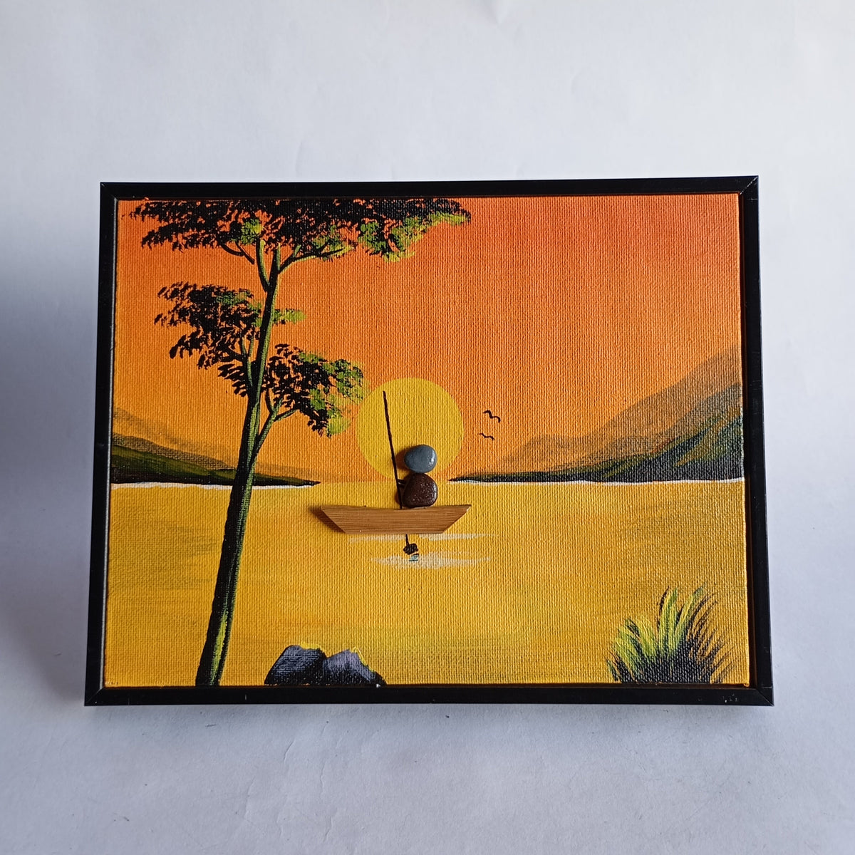 Boat Pebbles Art Frame