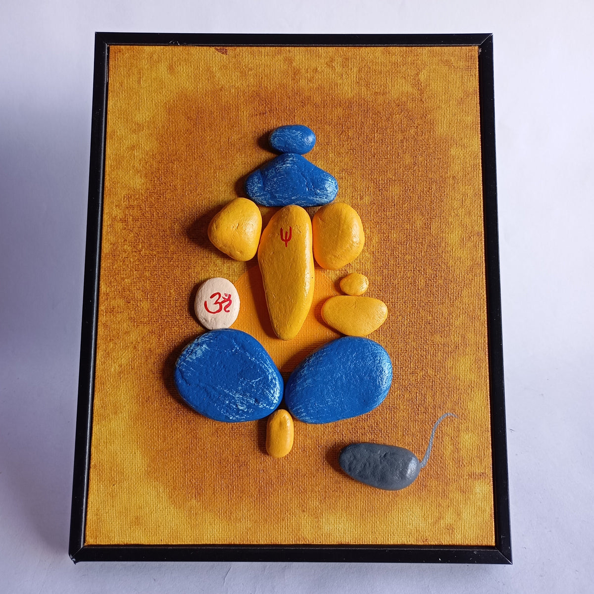 Lord Ganesha Pebbles Art Frame | 100% Handcrafted