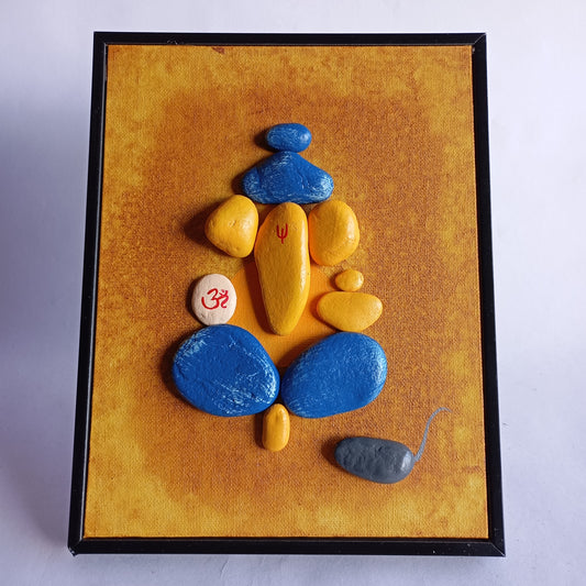 Lord Ganesha Pebbles Art Frame