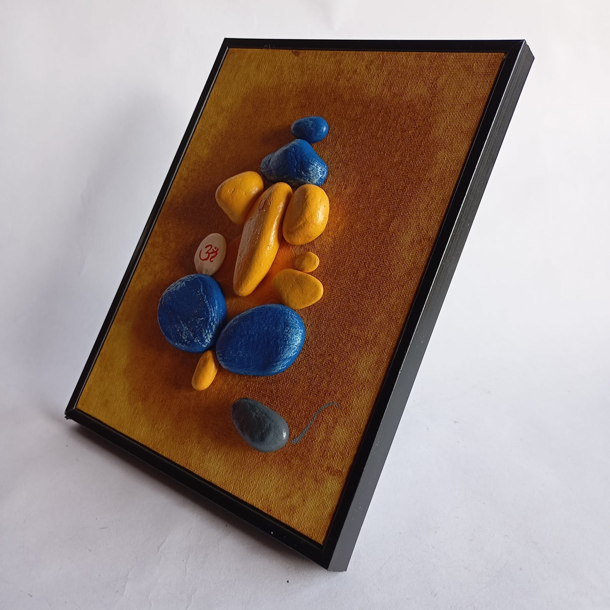 Lord Ganesha Pebbles Art Frame | 100% Handcrafted