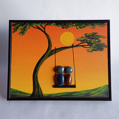 Sunset Pebbles Art Frame | 100% Handcrafted