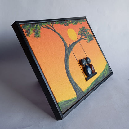 Sunset Pebbles Art Frame | 100% Handcrafted