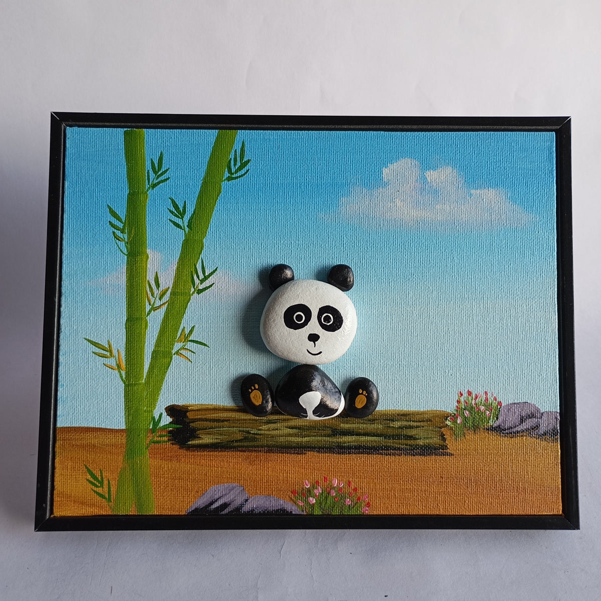 Panda Pebbles Art Frame | 100% Handcrafted