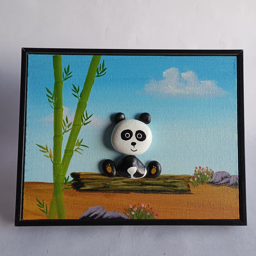 Panda Pebbles Art Frame | 100% Handcrafted