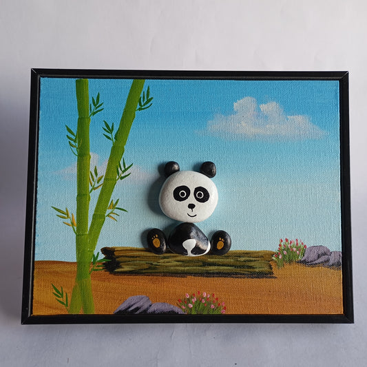 Panda Pebbles Art Frame