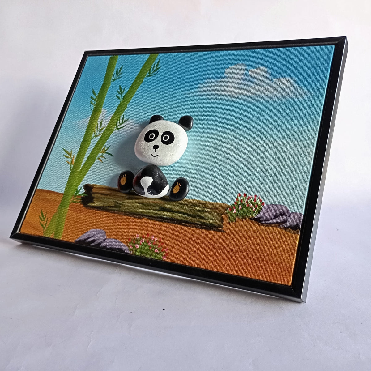 Panda Pebbles Art Frame | 100% Handcrafted