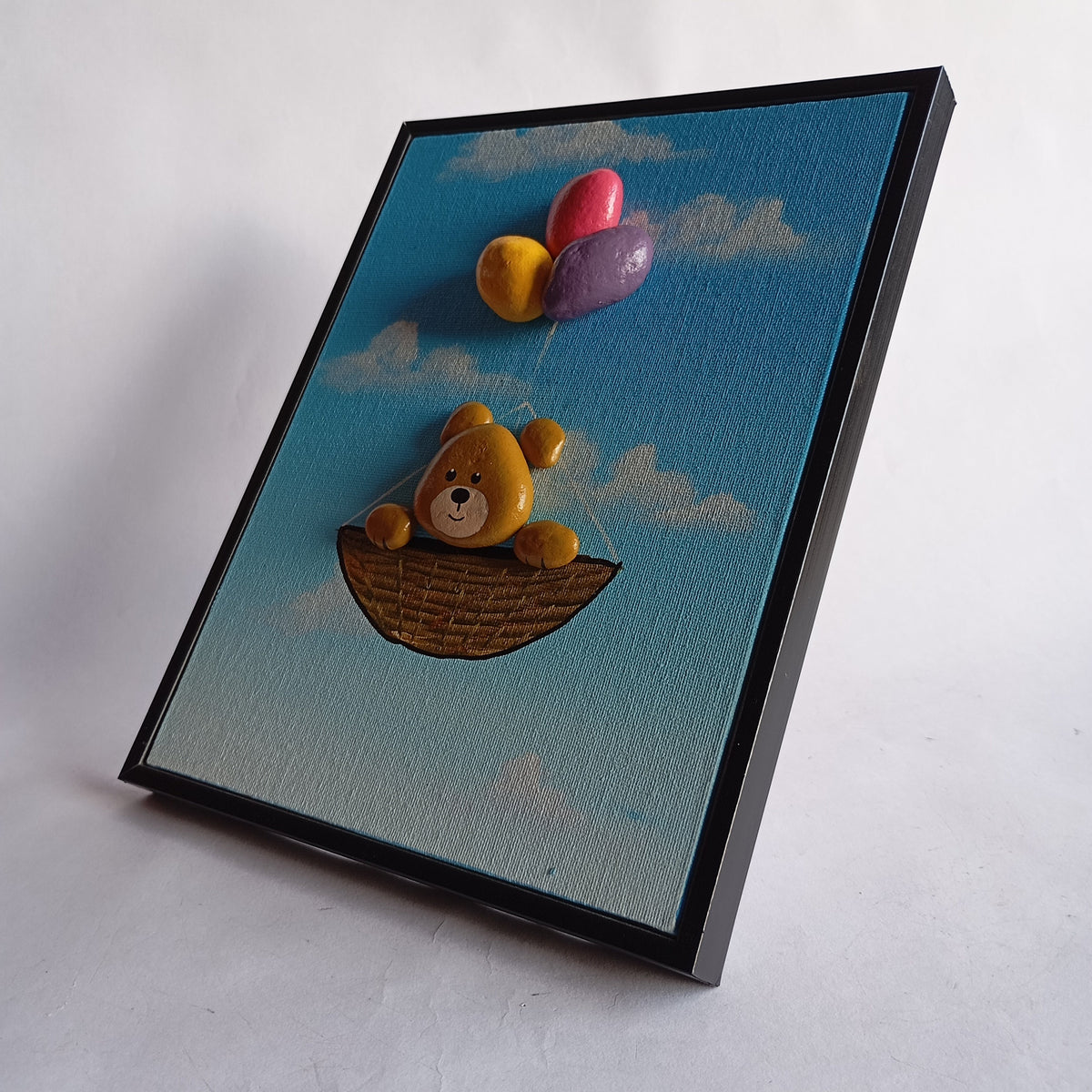 Bear Pebbles Art Vertical Frame | 100% Handcrafted