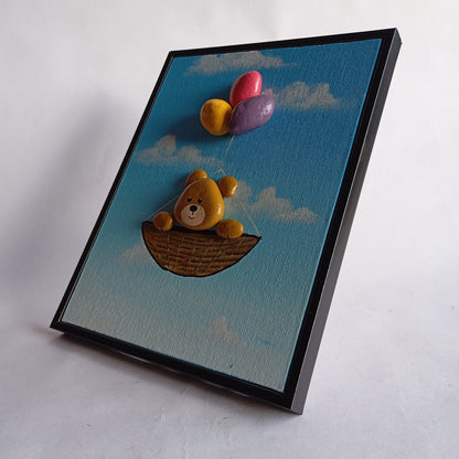 Bear Pebbles Art Vertical Frame | 100% Handcrafted
