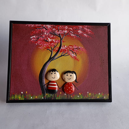 Couple Pebbles Art Frame | 100% Handcrafted